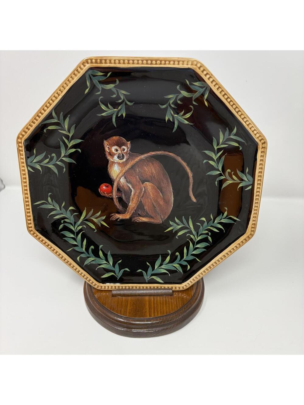 Raymond Waites Safari Monkey 9" Plate Octagonal Jungle